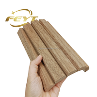 Panneau mural en MDF rainuré en placage de bois de noyer et de chêne FEYT, panneau en bois flexible pour l'enrobage de pilier, mur courbé, projet d'hôtel, centre commercial