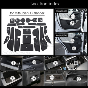 Tapis de porte en cuir pour porte-gobelets de voiture Mitsubishi Outlander 2023, accessoires automobiles - Product Image 6