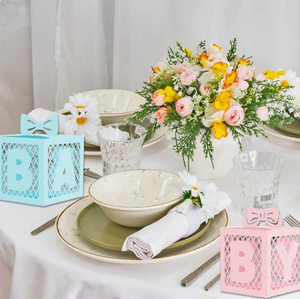 DAMAI Cube décoratif creux en papier pour révélation du sexe du bébé, bleu rose, durable, pour décoration de fête en extérieur, anniversaire d'enfant - Product Image 2