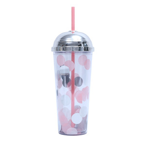 Drink Cup 24oz Large Capacity With Dome Lid Straw Portable Travel Water <b>Bottle</b> Set Two Piece Rose Gold Purple Silver <b>Pink</b> - Product Image 3