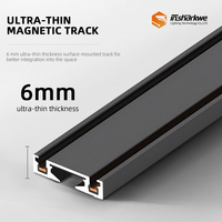 Luz led magnética del sistema de luz de pista magnética ultra delgada de 6mm Dc48v con el riel de pista magnética