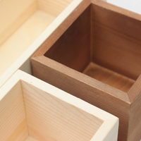Boîte de rangement de bureau carrée en bois naturel poli avec logo personnalisé pour la décoration de la maison