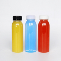 Bouteille ronde en plastique, 250ml, 350ml, 500ml, 8oz, 12oz, 16oz, pour komucha, brassage à froid, jus, avec bouchon en plastique