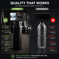 Bouteille d'eau magnétique compatible MagSafe de 750 ml avec couvercle trépied, bouteille de sport en acier inoxydable isolée sous vide pour le vlogging