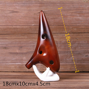 Ocarina de 12 orificios de paja ahumada al por mayor, instrumento de viento étnico tradicional, tono preciso - Product Image 5