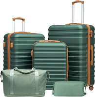 Ensembles de bagages légers avec fermeture éclair, ensembles de valises 5 pièces, sac de voyage, trousse de toilette, sacs de voyage