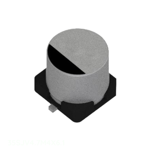 ตัวเก็บประจุแบบติดผิวหน้า (Surface Mount Capacitor) รุ่น 35SJV4.7M4X6.1 CAP ALUM 4.7UF 20% 35V SMD 4.7 uF จาก Manufacturer Channel - Product Image 1