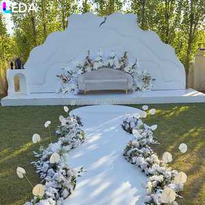 LEDA Modern Simple Events Decor White Pvc Wave Shape Display Wall <b>Stand</b> for Wedding - Product Image 2