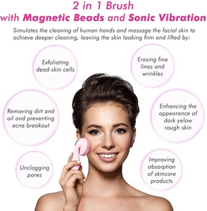 Massaggio viso portatile per pulizia profonda a 5 colori con Base di ricarica magnetica rotante Stereo - Product Image 5