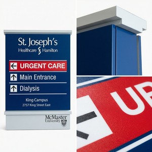 لافتة إرشادية للطوارئ خارجية للمستشفيات، لافتة تذكارية بشعار مخصص، لافتة ألومنيوم مقاومة للماء للإرشاد في المسار - Product Image 4