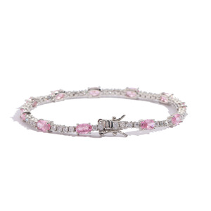 Color <b>Egg</b>-shaped 4mm * 6mm Women's Tennis Bracelet 2mm Hip-hop Color Jewelry Tanjing Fashion Lijing Necklace - Product Image 6
