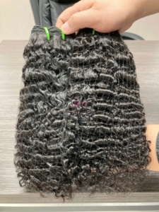 12A capelli birmani grezzi eurasiatici primavera capelli ricci tessuto cuticola allineati fasci di capelli di colore nero - Product Image 4