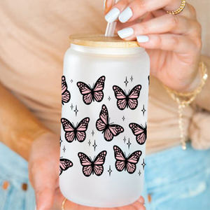 Prêt à expédier : Autocollants de transfert UV DTF pour gobelets en verre, motif boîte de bière, nouveau design, pour enseignant, <span class=keywords><strong>maman</strong></span>, vache, léopard - Product Image 4