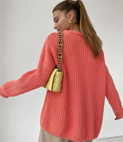 CrazyMaker personnalisé de haute qualité automne hiver femmes chandails à manches longues col rond couleur unie tricoté dames pull pull