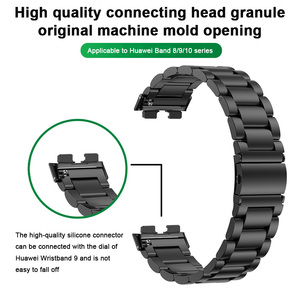 Forwelleny Bracelet de montre intelligent en acier inoxydable léger <span class=keywords><strong>4</strong></span> couleurs Bracelet de montre de remplacement pour <span class=keywords><strong>Huawei</strong></span> <span class=keywords><strong>Band</strong></span> 10/9/8 - Product Image 2
