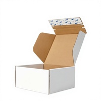 Boîte d'expédition en carton ondulé avec fermeture à glissière et bande détachable en papier kraft écologique avec logo personnalisé pour vêtements, produits de beauté, accessoires 3C, livres