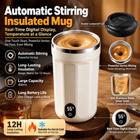 Commande Directe, Nouvelle Tasse Mélangeuse Électrique 2026 avec Affichage de Température, en Acier Inoxydable 316, Mug à Café Rechargeable Automatique