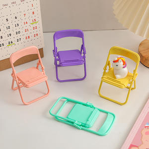 Creative Macaron Color Mini Folding Chair Portable Lazy Stand ABS Plastic Desk <b>Phone</b> Adjustable Flexible Bracket <b>Phone</b> Holder - Product Image 4