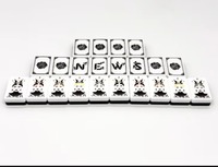 Ensemble de Mahjong américain de luxe noir et blanc, 160 tuiles, Mahjong gravé pour cadeau d'anniversaire, fête à domicile et divertissement familial