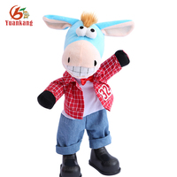 Nouveaux jouets chantants personnalisés, animaux en peluche doux et musicaux, petits ânes en peluche