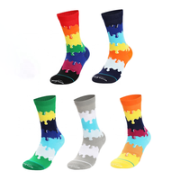 Haute Qualité Élastique Casual Coton Crew Skateboard Heureux Drôle Chaussettes À La Mode Coloré Conception pour Printemps Personnalisable Logo Motif