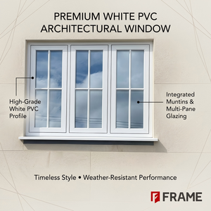 Fenêtre à <span class=keywords><strong>battant</strong></span> en <span class=keywords><strong>PVC</strong></span> <span class=keywords><strong>blanc</strong></span> durable, profil isolant multicouche, verre trempé pour le développement de l'habitat urbain - Product Image 1