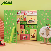 Calendrier de l'Avent de Noël Vert Personnalisé 2025 – Boîte Cadeau Mystère avec Compte à Rebours, Lamination Mate, Carton Rigide Recyclable, Fermeture Magnétique