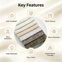 Tissu d'ameublement en chenille texturée 100% polyester, résistant à l'abrasion, pour canapé, coussin, chaise, décoration de meubles de maison