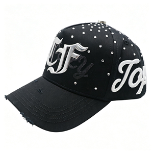 Cappello Trucker a 5 Pannelli con Strass Luccicanti, Fodera in Raso, Logo Personalizzato con Ricamo ad Alta Frequenza e Stampa, Gorras - Product Image 4