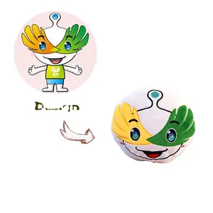 Custom Creative Personality Doll Round Plush Toy Pillow Colorful Doll Mini Key Chain Stuffed Company Mascot