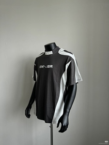 T-shirt da uomo nera girocollo in cotone organico traspirante, <span class=keywords><strong>stile</strong></span> casual streetwear, con stampa <span class=keywords><strong>testo</strong></span> e bandiera in rilievo - Product Image 5