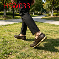 HY, Long Walk Hard Wear, Chaussures bateau minimalistes à semelle extérieure en caoutchouc colorée, style Penny, avec coutures expertes, populaires sur le marché jamaïcain HSW032