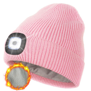 Cappello Unisex con la luce, USB ricaricabile mani libere lampada frontale LED Beanie, regali invernali per gli uomini papà marito lui - Product Image 2