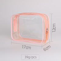 Sac de toilette transparent en PVC portable, tendance, en promotion, pour voyage, unisexe, couleurs variées, logo personnalisé