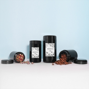 צנצנות זכוכית סיטונאיות 100ml 150ml 200ml 300ml שחורות UV גבוהות עגולות סגולה אטומות לריח פה רחב לאחסון - Product Image 4