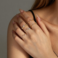 Anillo Abierto Glowluxe con Diseño de Espiga de Trigo, Adornos de Circonita Multicolor, Plata de Ley 925, Tono Dorado, Joyería Botánica Contemporánea