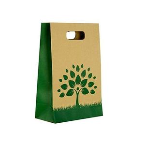 Sacs à provisions en papier kraft brun découpé D de haute qualité avec logo Vente en gros de haute qualité pas cher - Product Image 2