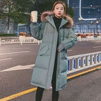Manteau d'hiver épais et chaud pour femmes, col en fourrure, veste longue à capuche pour femmes
