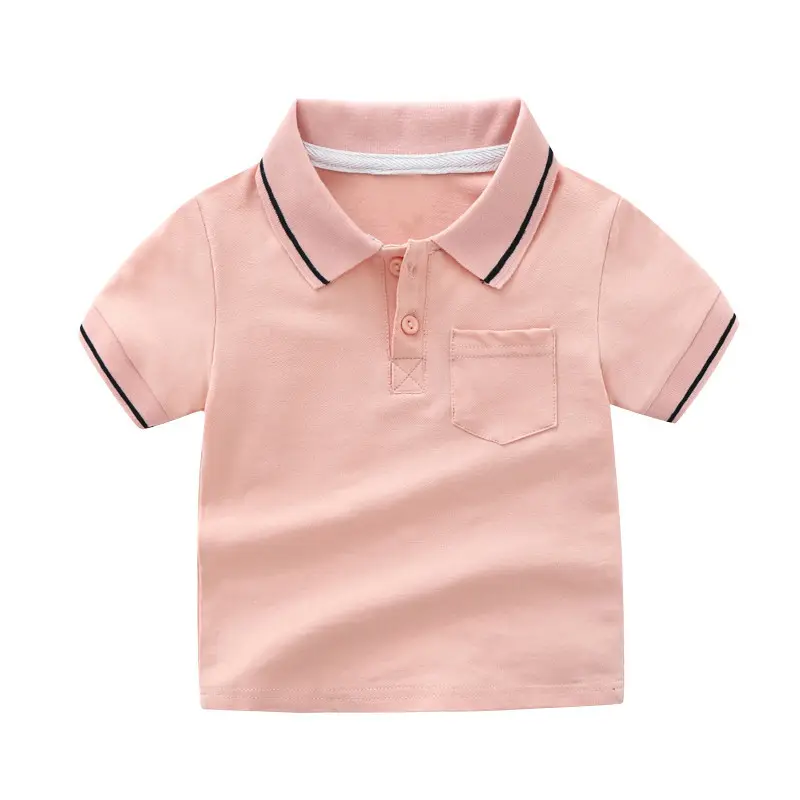 Camiseta informal de manga corta para niños, Polo con cuello de contraste, novedad de verano 2023