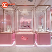 Comptoir de présentation de bijoux modulaire professionnel en verre trempé, vitrine de boutique de bijoux, comptoir de présentation
