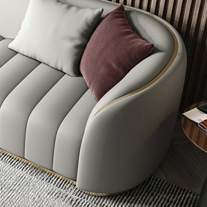 Divano italiano minimalista piccolo appartamento doppio tre soggiorno divano combinazione di mobili - Product Image 3