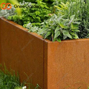 Support de pot de fleurs en acier corten de style campagnard, écologique, pot de fleurs en acier vieilli traditionnel, galvanisé, maison et jardin - Product Image 5