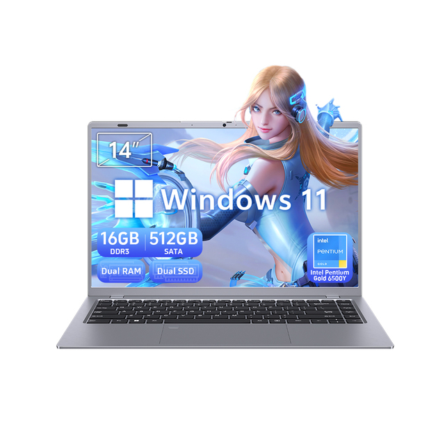 Wholesale Intel Laptops 16GB RAM 512GB SSD 14 Inch New Business Laptop Intel Pentium Gold 6500Y Windows 11 Pro Laptops Brand New