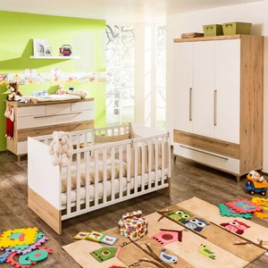 Modern <strong>Natural</strong> Oak Solid Wood Convertible Baby <strong>Crib</strong> for Bedroom School Use - Product Image 4