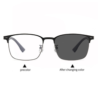Lentes Progresivas Multifocales para PC, Gafas de Lectura para Hombre, Gafas de Fibra de Carbono y Metal Hechas a Mano, Lentes con Bloqueo de Luz Azul
