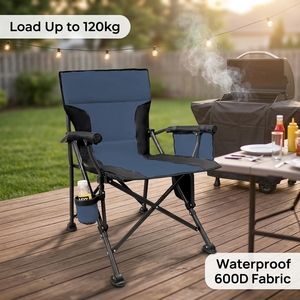 Chaise de camping pliable robuste en Oxford 600D avec porte-gobelet, chaise portable pour extérieur, plage, pelouse, pêche, pique-nique - Product Image 1