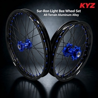 Kit de roues à rayons CNC KYZ 19x1.6 avant 16x1.85 arrière pour Sur-Ron Light Bee, en alliage d'aluminium anodisé bleu, tout-terrain, pour vélo électrique et dirt bike