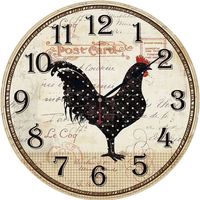 Grosir 13 inci Promosi Klasik Murah kayu MDF jam dinding cock retro gaya Amerika untuk dekorasi ruang tamu farmhouse
