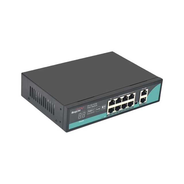 POE++ Switch 10/100Mbps 8 Port + 1000Mbps Uplink Support Built-in 6KV Surge Protection 60W BT PoE Switch