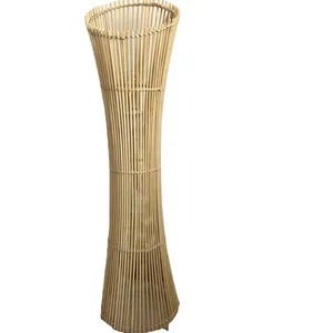 Nouveau produit lampe de sol en bambou tissé chambre à coucher salon simple vertical japonais tatami rétro abat-jour